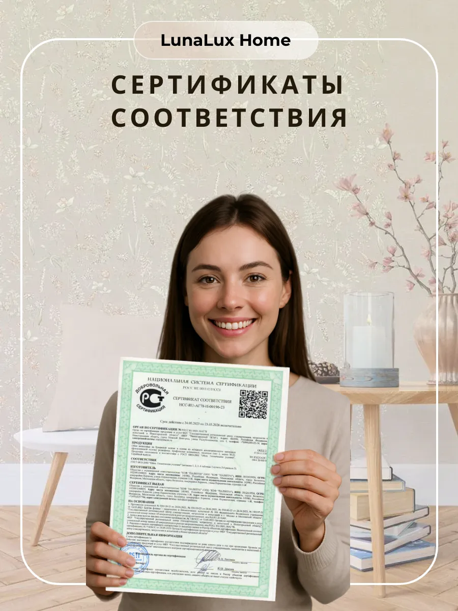 Обои бумажные в спальню с цветами Гербарий экологичные 53 см